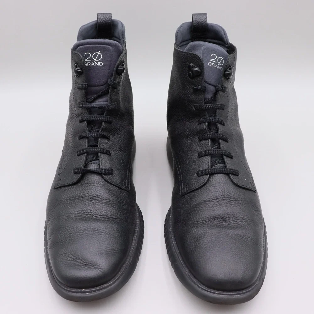 Cole Haan 2.Zerogrand City Boots Mens Size 13M US Black Pebbled Leather C25557